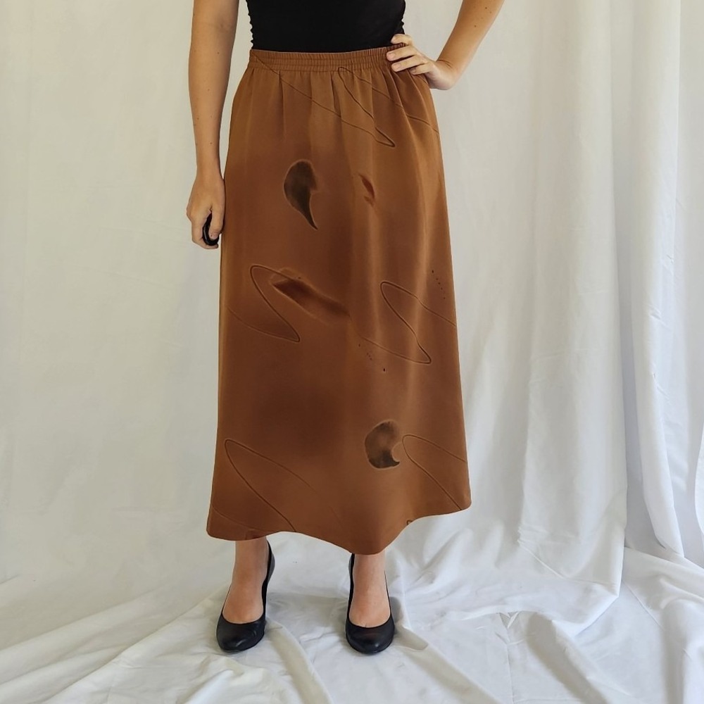 80s Brown Midi Skirt